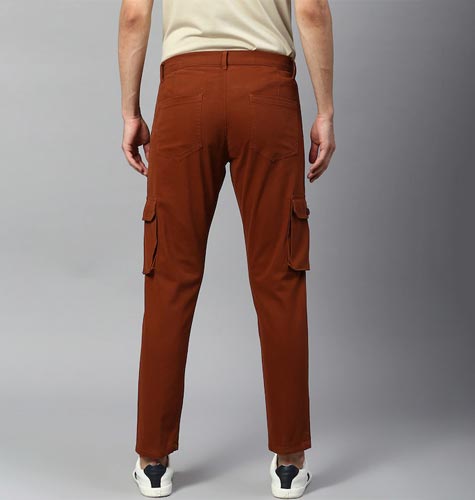 Men Cotton Tapered Fit Cargos Trousers